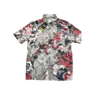 Under Armour Mens XL Golf Polo Shirt Short Sleeve Camo Print Button Up Casual